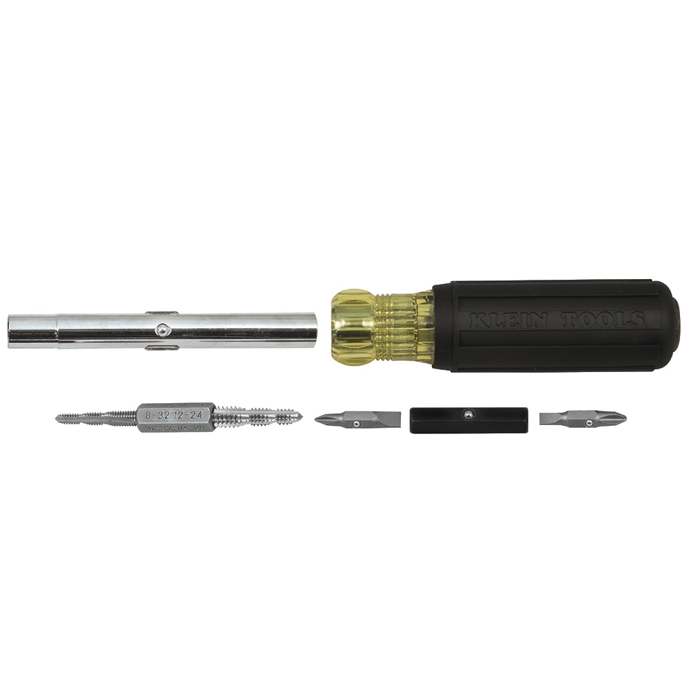 Klein Tools 32517 Multi-Bit Screwdriver, 1/4, 5/16, 3/8 in Drive, 7-3/4 in OAL, Cushion-Grip Handle - 5