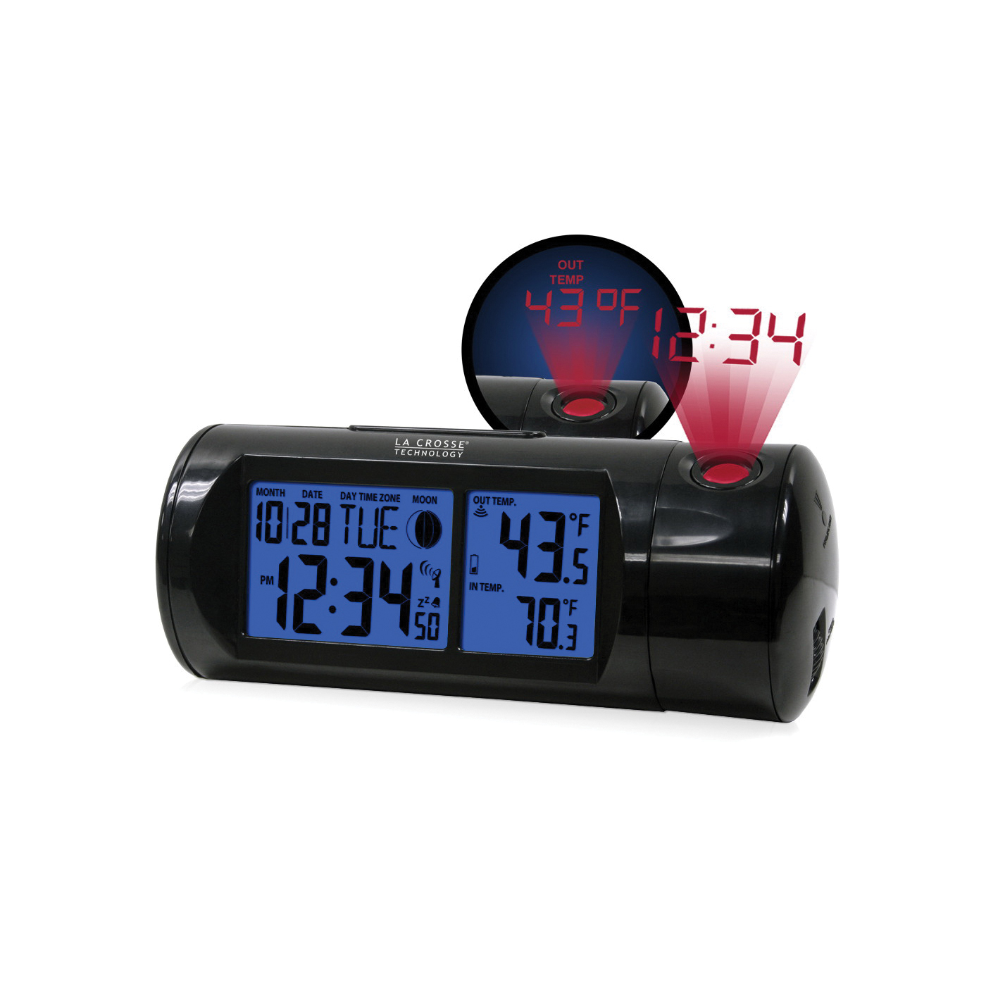 La Crosse 616-143 Alarm Clock, Alkaline Battery, AAA, AA Battery, Black Case - 2