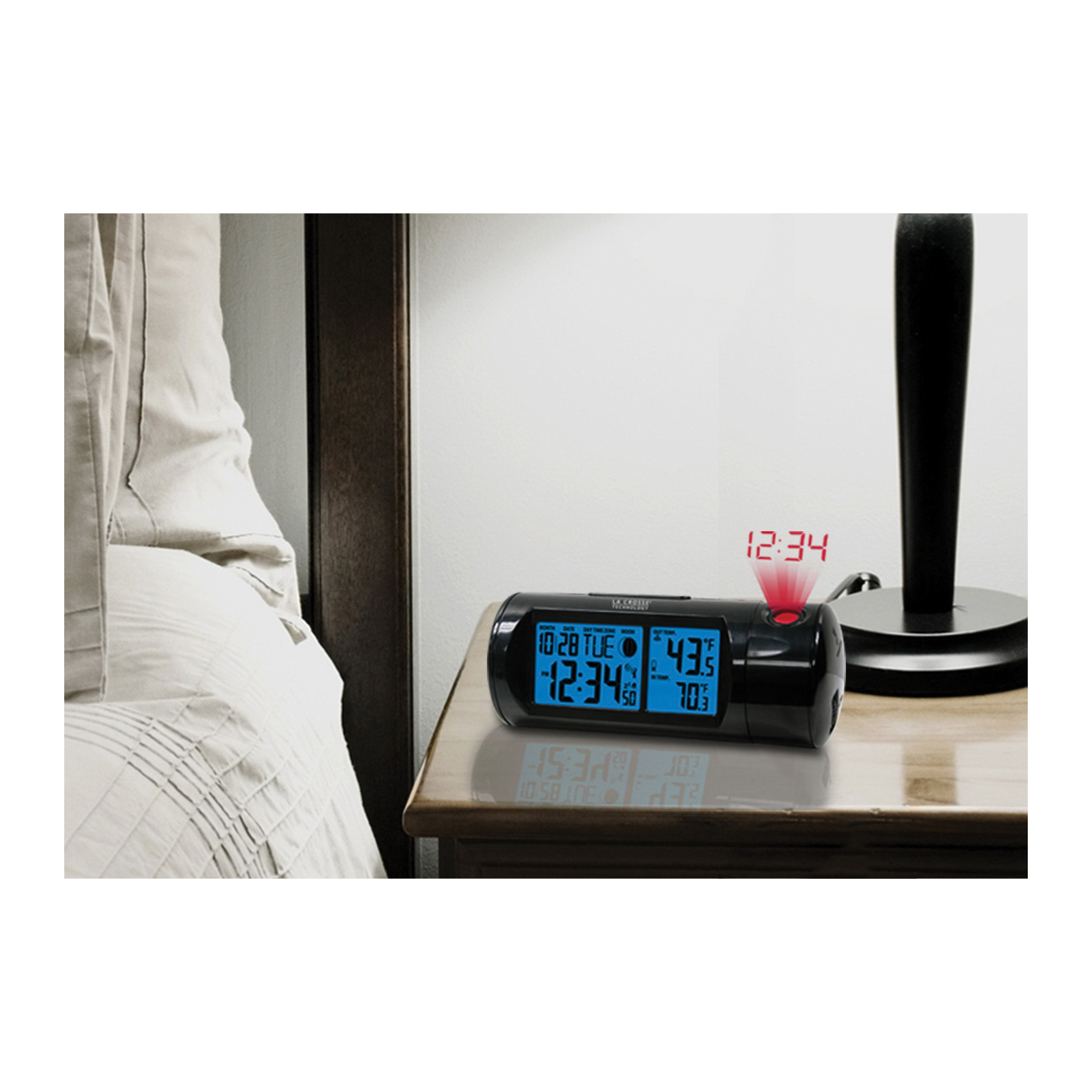 La Crosse 616-143 Alarm Clock, Alkaline Battery, AAA, AA Battery, Black Case - 4