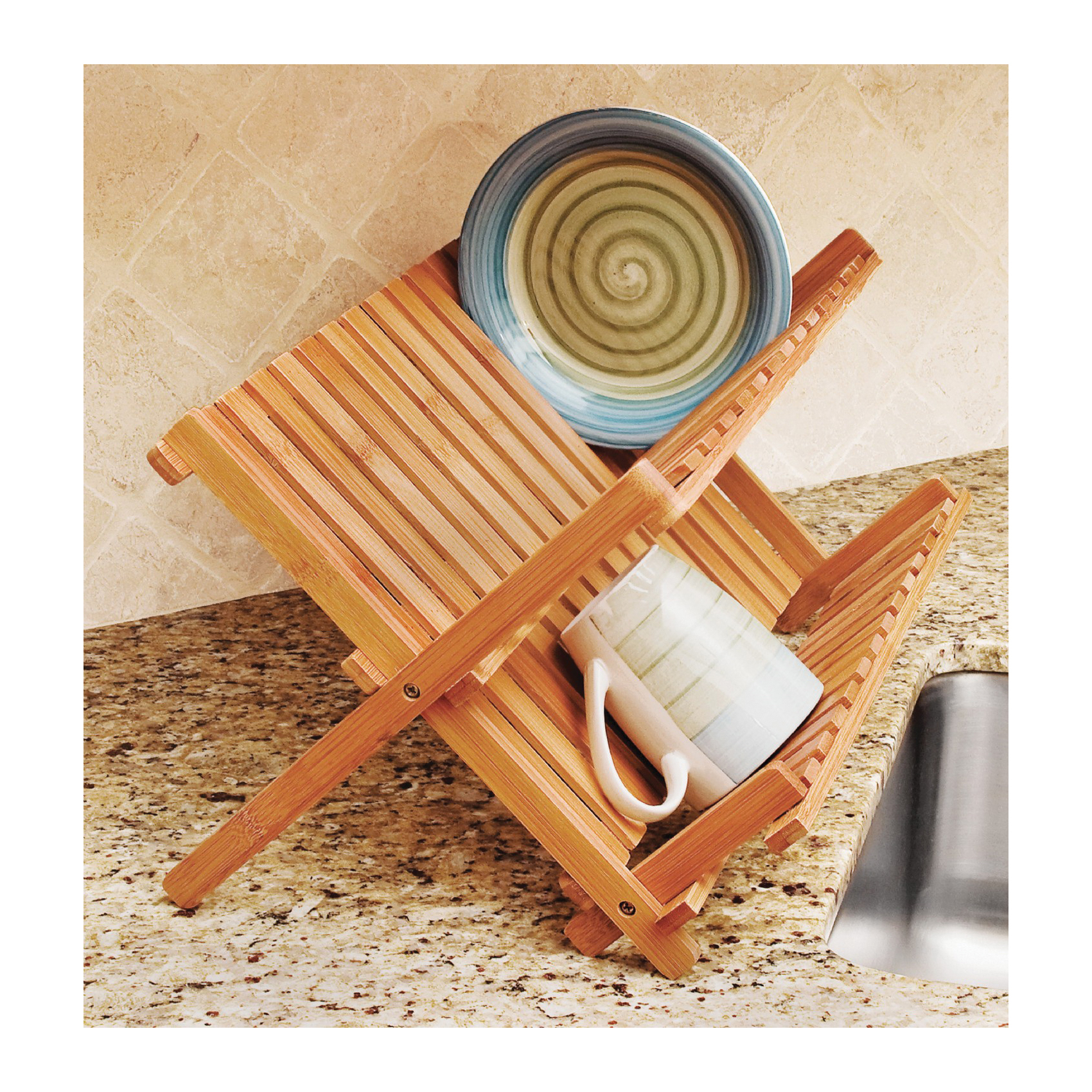 Lipper International 8813 Dish Rack, 13 in L, 17-3/4 in W, 9-3/4 in H, Bamboo - 3