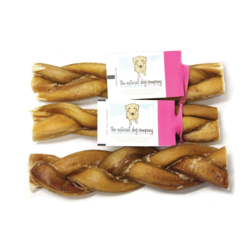 The Natural Dog Company 06BULLBXLOW-12 Braided Low Odor Bully Stick Pack - 2