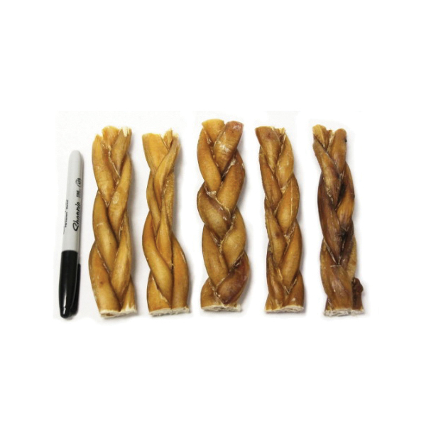 The Natural Dog Company 06BULLBXLOW-12 Braided Low Odor Bully Stick Pack - 3