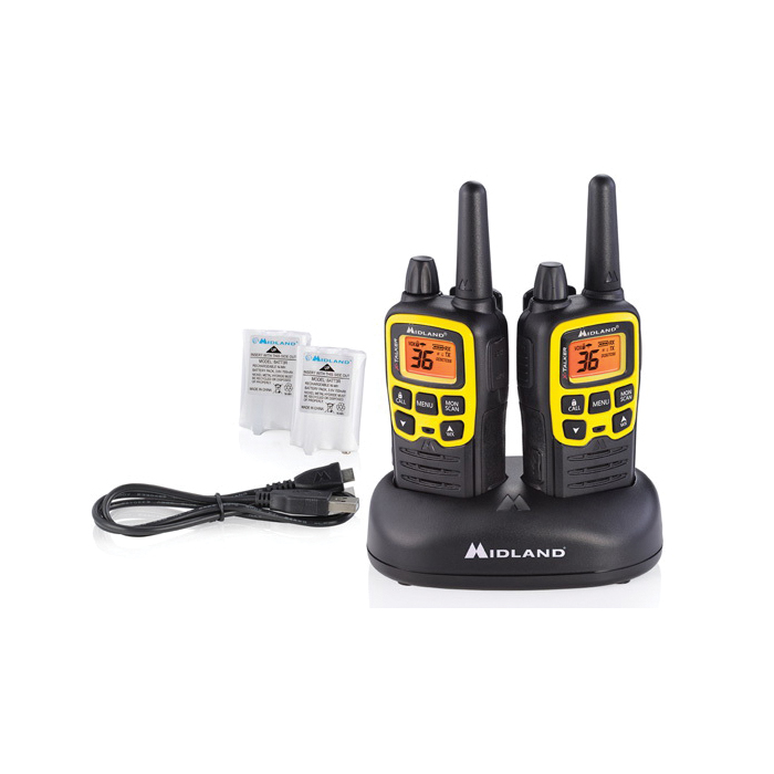 Midland T61VP3 Two-Way Radio, GMRS Band, 36-Channel, LCD Display, Yellow - 3
