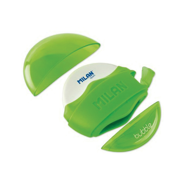 Milan 4704116 Sharpener Eraser Bubble, Steel Blade, Assorted - 2