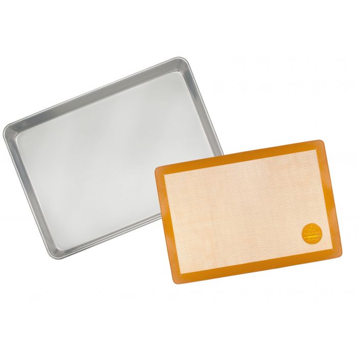Mrs. Anderson's Baking 60000 Half-Size Baking Mat, Fiberglass/Silicone, Tan, For: Standard 13 x 18 in Baking Sheets - 2