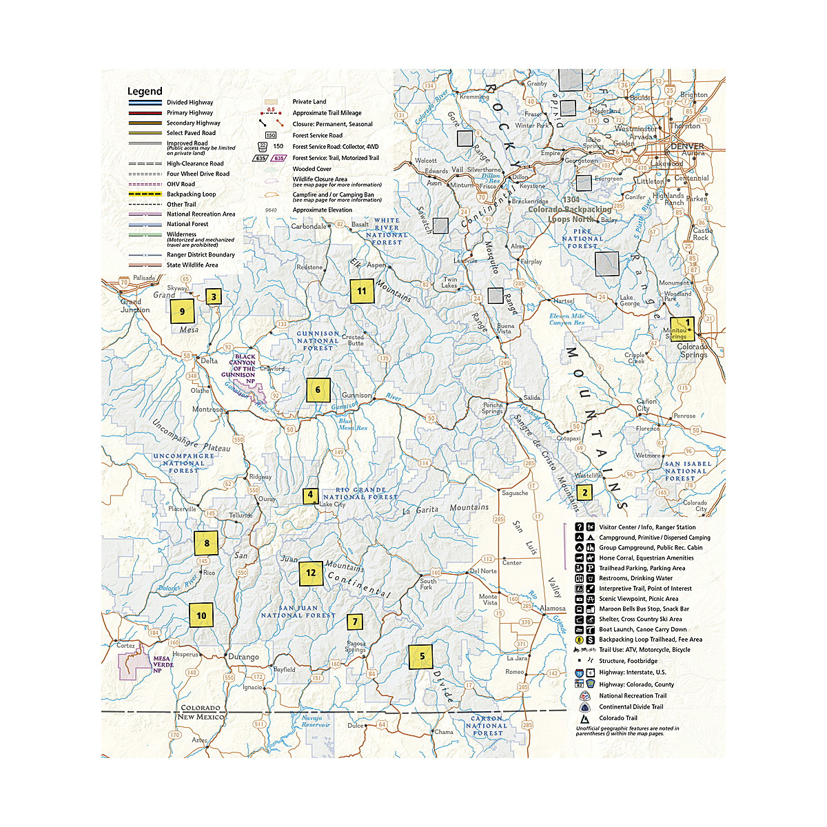 National Geographic TI00001305 Topographic Map, Southern Colorado - 2