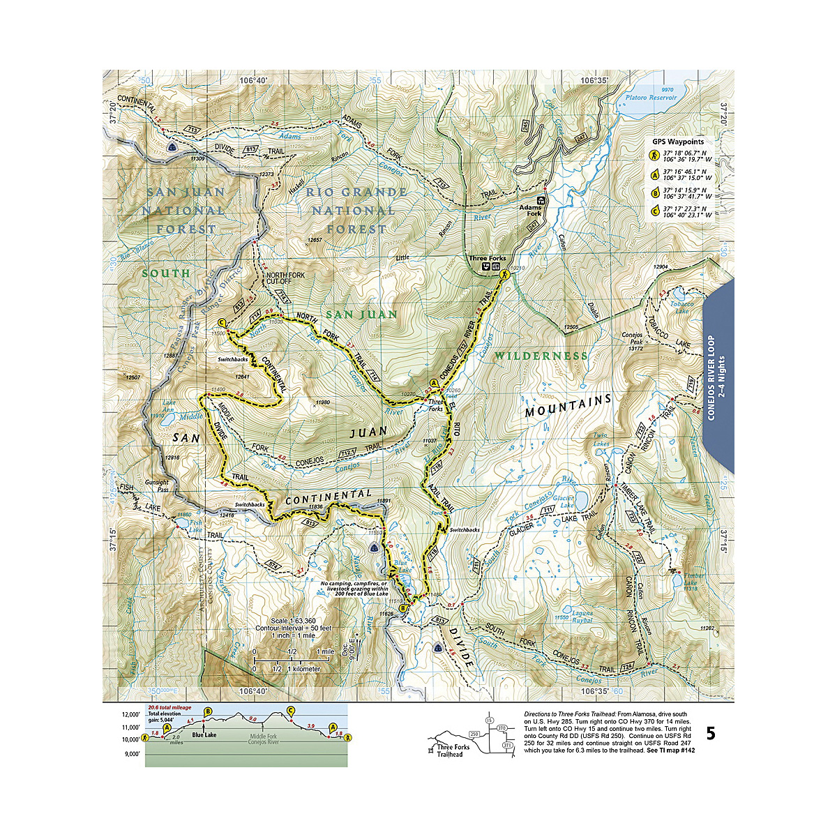 National Geographic TI00001305 Topographic Map, Southern Colorado - 3