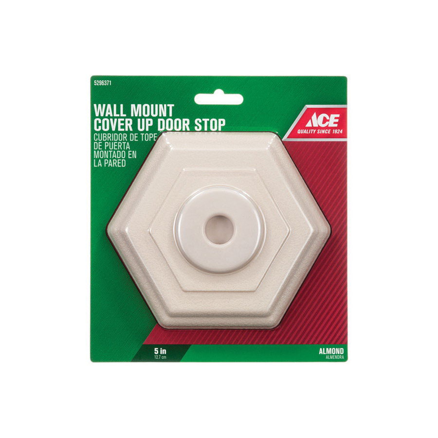 ACE 01-3028-513 Door Stop, Almond, 5 in L, Rubber, 1/PK - 2
