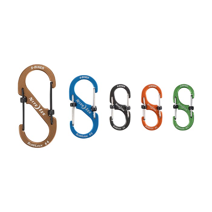 Nite Ize SlideLock LSBA4-03-R6 Dual Carabiner, 3.6 in OAL, Aluminum, Blue - 2