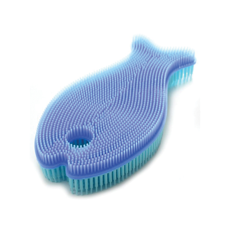 Norpro 1093 Dish Brush, Silicone Bristle, 5-1/2 in L, Blue - 2