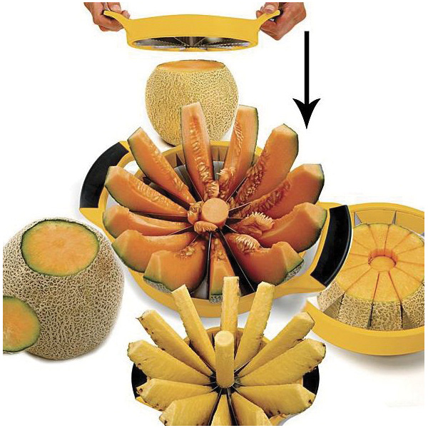 Norpro 5112Y Melon Cutter, 8 in L Blade, Stainless Steel Blade, Plastic Handle, Yellow, Dishwasher Safe: No - 2