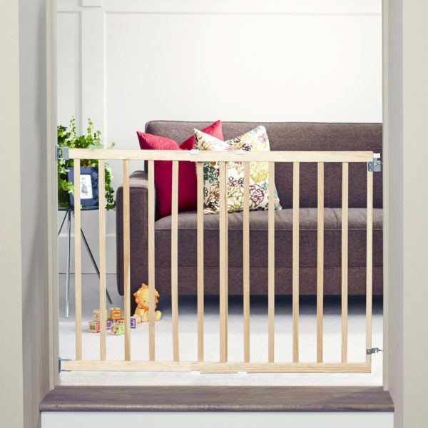 North States 4630A Stairway Swing Gate, 28 to 42 in W Opening, 30 in OAH, Wood - 3