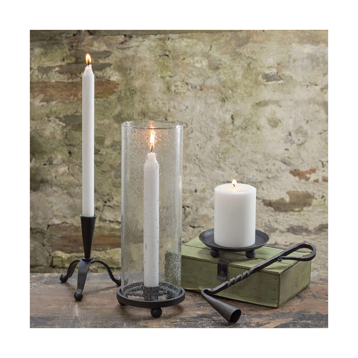 northern lights Blacksmith Series 58458 Candleholder, Wrought Iron, Black - 4