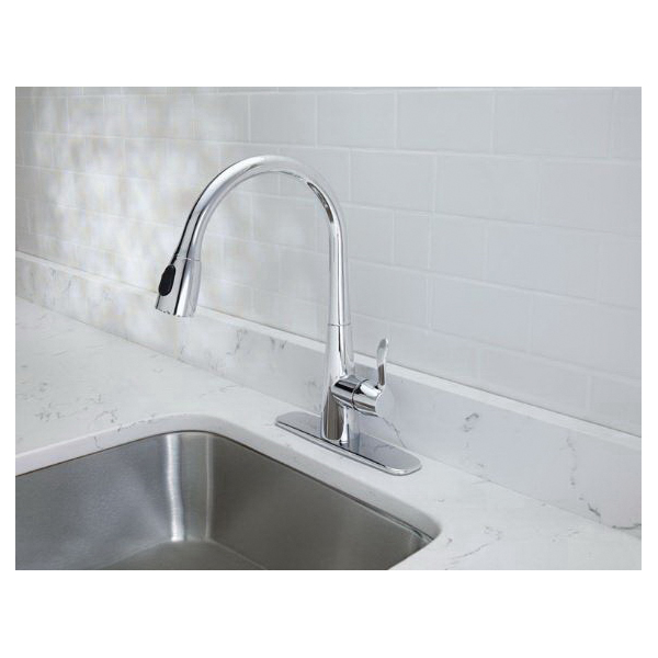 OakBrook Collection Vela Series 3978-K101 Pull-Down Kitchen Faucet, 1.8 gpm, 1-Handle, 1, 3-Faucet Hole, Ceramic - 2