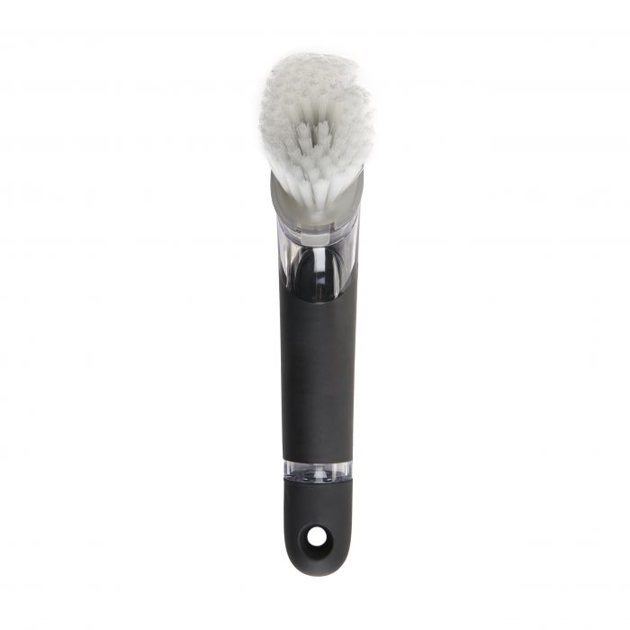 Oxo 1068584 Soap Dispensing Dish Brush, 10-3/4 in OAL, Nylon Trim, Non-Slip Grip Handle, Stainless Steel Handle - 2