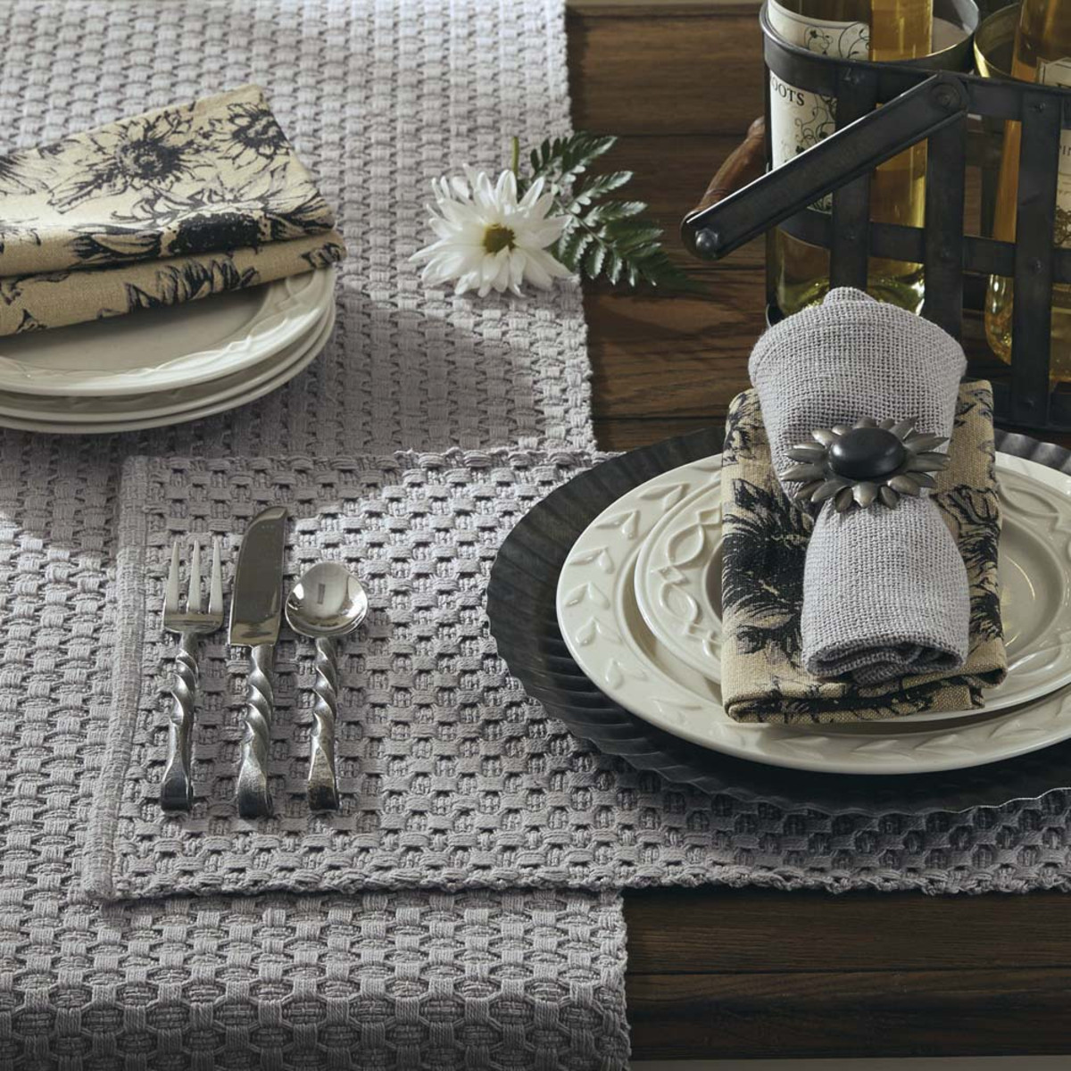 Park Designs 115-01M Chadwick Placemat, 19 in L, 13 in W, Cotton - 4