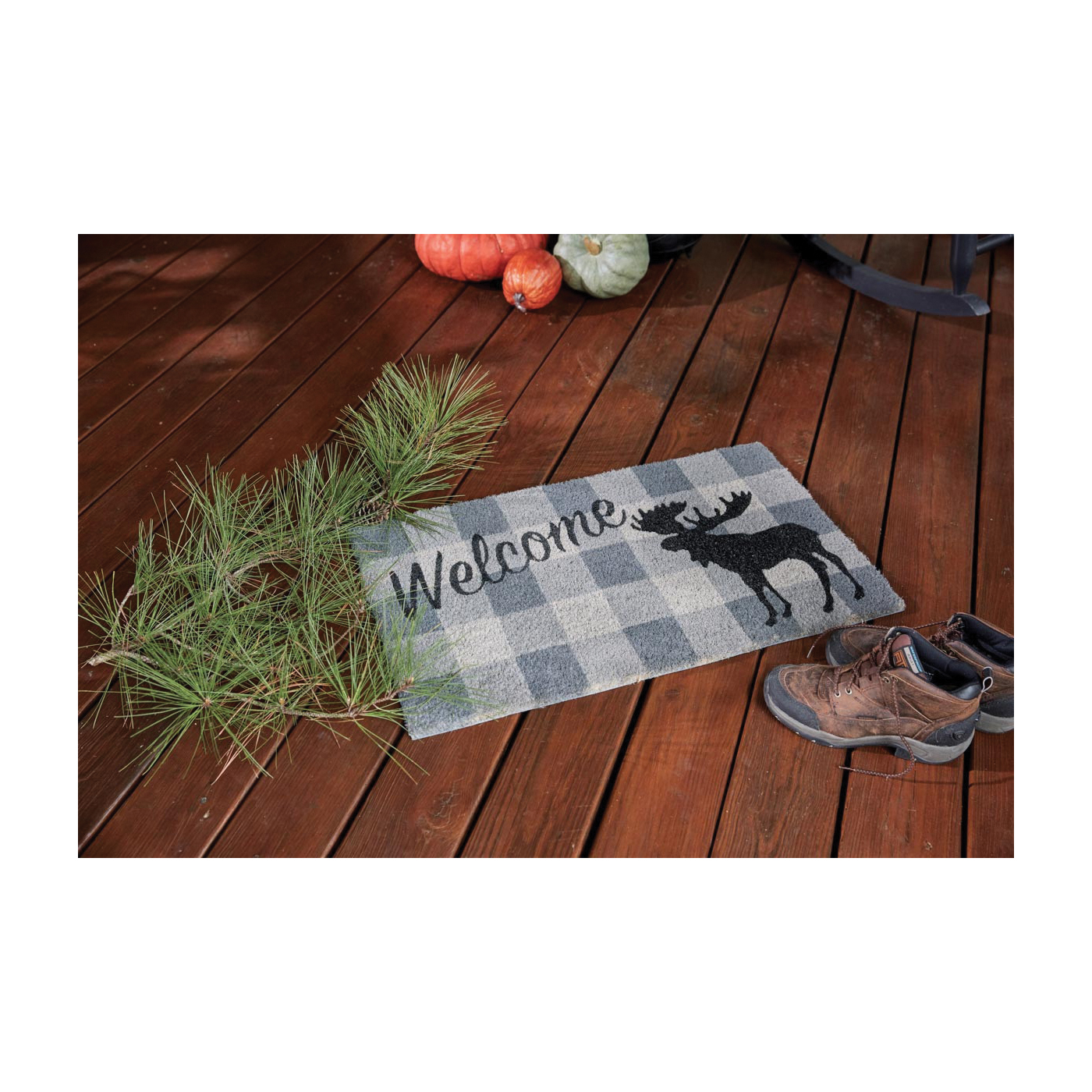 Park Designs 113-27M Door Mat, 18 in L, 30 in W, Natural Fiber Surface, Black/Gray - 3