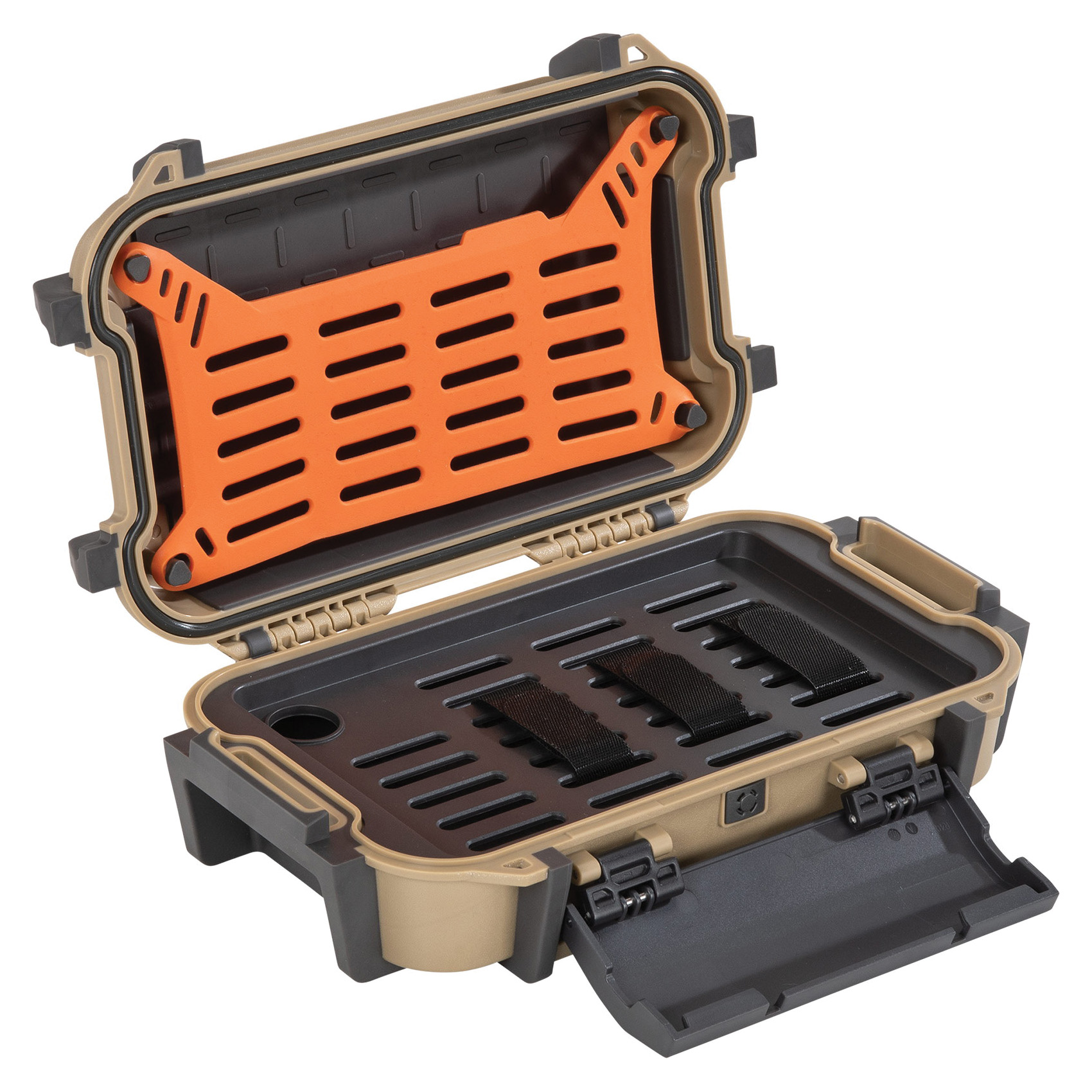 Pelican RKR400-TAN Ruck Case, Tan, 9.84 in L, 6.12 in W, 2.89 in H, ABS/Polycarbonate - 3