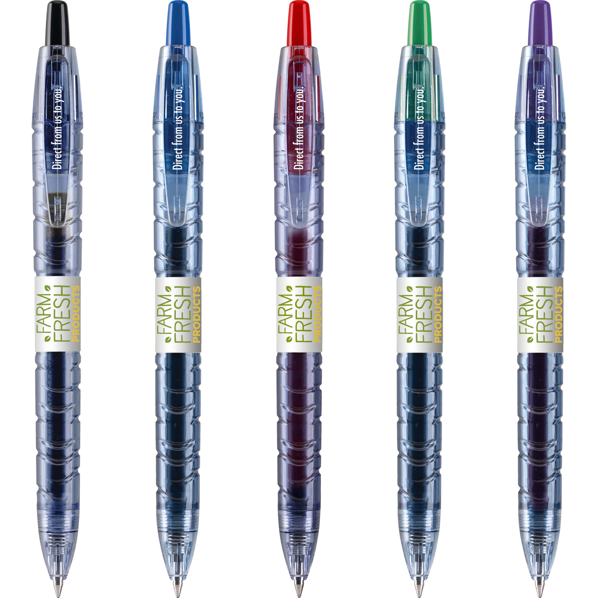 B2P 31601 Roller Pen, Retractable, 0.7 mm Tip, Conical, Fine Tip, Blue Ink, Gel Ink, Smooth Grip - 2