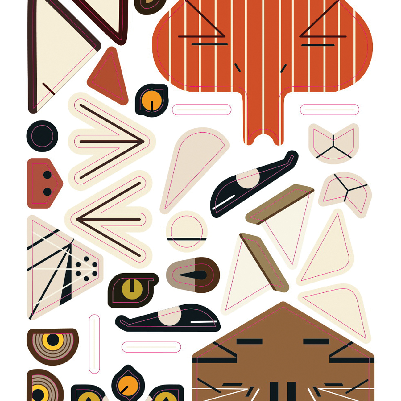 Pomegranate AA949 Charley Harper's Stickers Kit, Vinyl - 2