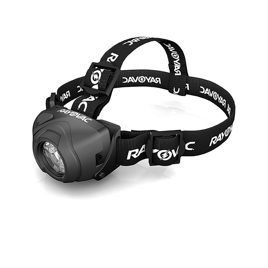 Rayovac DIYHL3AAA-BTA Headlight, AAA Battery, Alkaline Battery, LED Lamp, 50 to 21, 30 m Beam Distance, 17 hr Run Time - 2