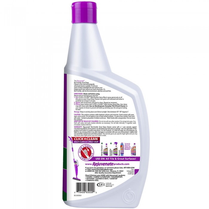 Rejuvenate RJ32DC Grout Deep Cleaner, 32 oz Bottle, Liquid, Slight Fermentation, Clear/White - 2