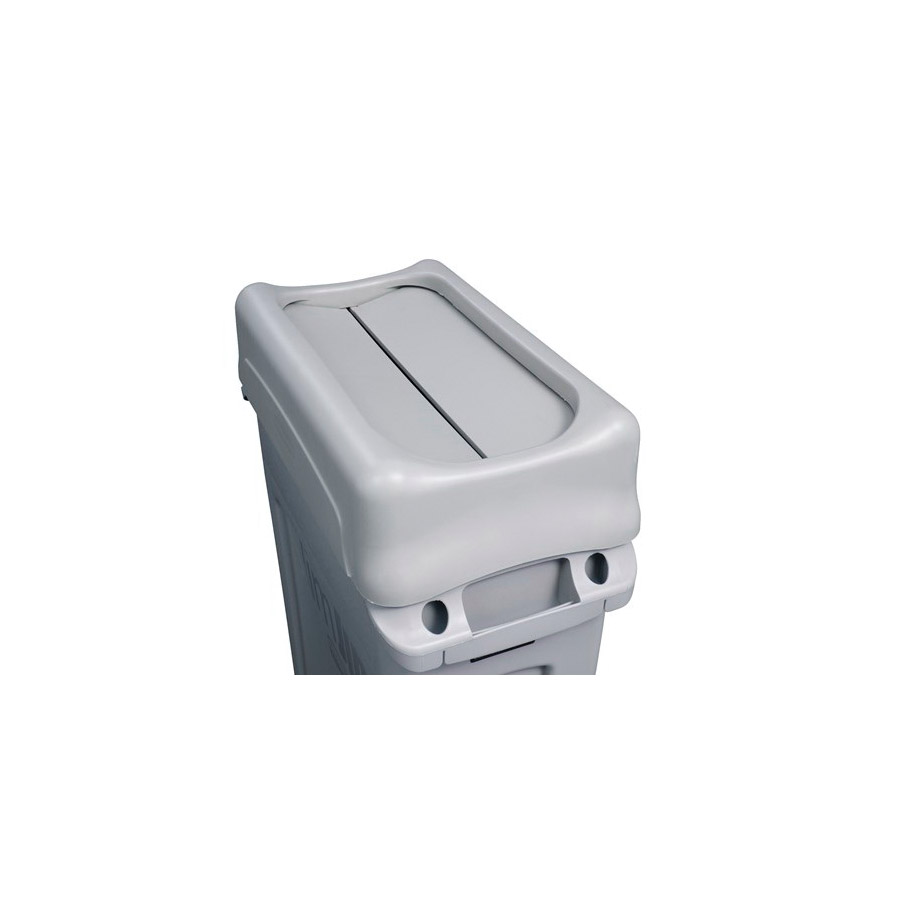 Rubbermaid Slim Jim FG267360GRAY Trash Can Lid, Resin, Gray, For: 23 gal Garbage Can - 4