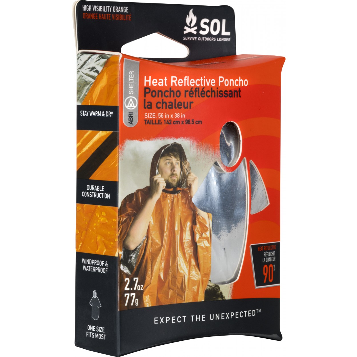 SOL Survive Outdoors Longer 0140-6001 Heat Reflective Poncho - 2