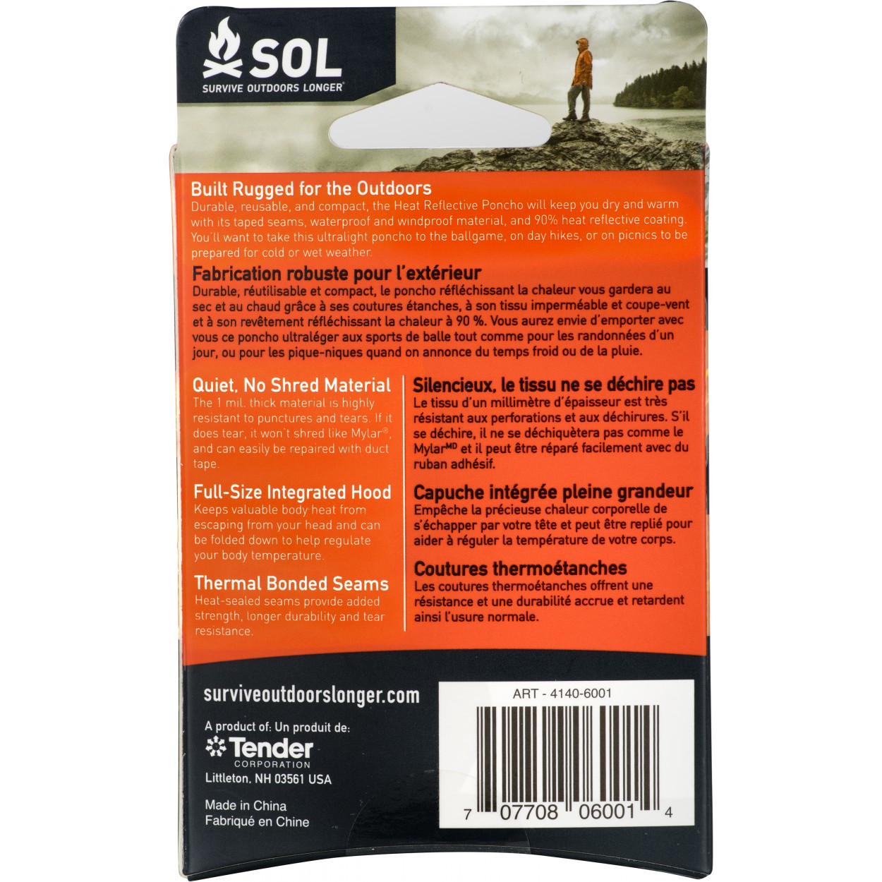 SOL Survive Outdoors Longer 0140-6001 Heat Reflective Poncho - 5