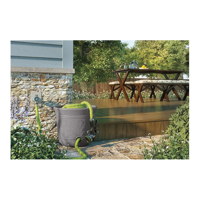 Suncast HPL100 Hose Pot, 14 in Dia, 12 in H, Resin, Gray - 2