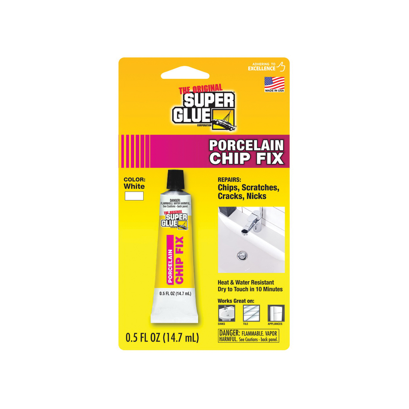 The Original Super Glue 19061 Chip Fix, Liquid, Characteristic, White, 0.5 fl-oz, Tube - 2