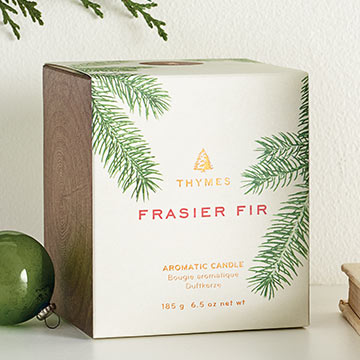 Thymes Frasier Fir 520535000 Glass Candle, 6.5 oz Candle, Aromatic Fragrance, 45 hr Burning - 2