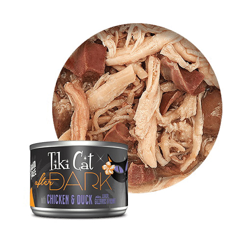 Tiki Pets Tiki Cat After Dark 11238 Cat Food, Chicken, Duck Flavor, 2.8 oz Can - 2