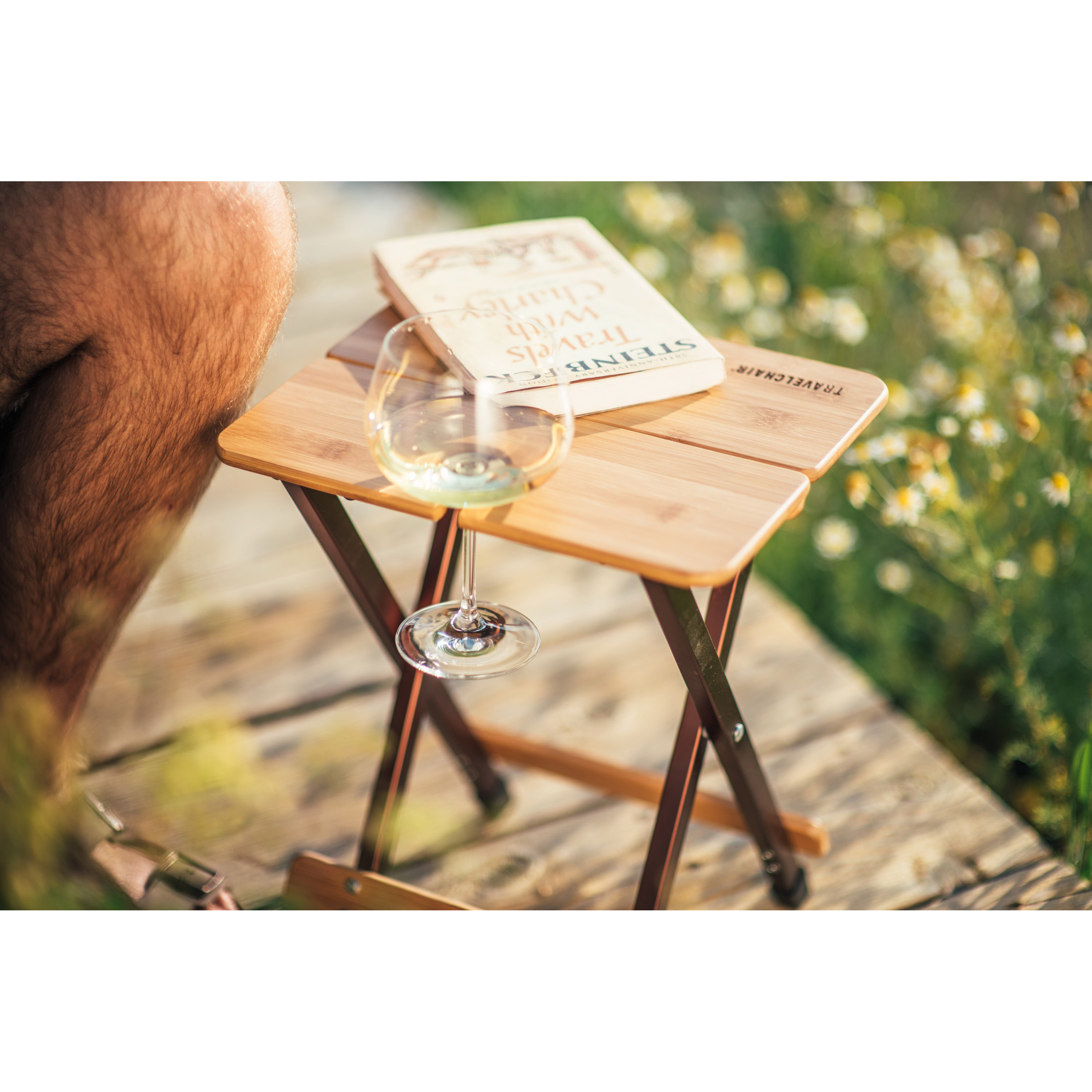 Travel Chair 2689KP Side Kanpai Table, Bamboo, Brown - 3