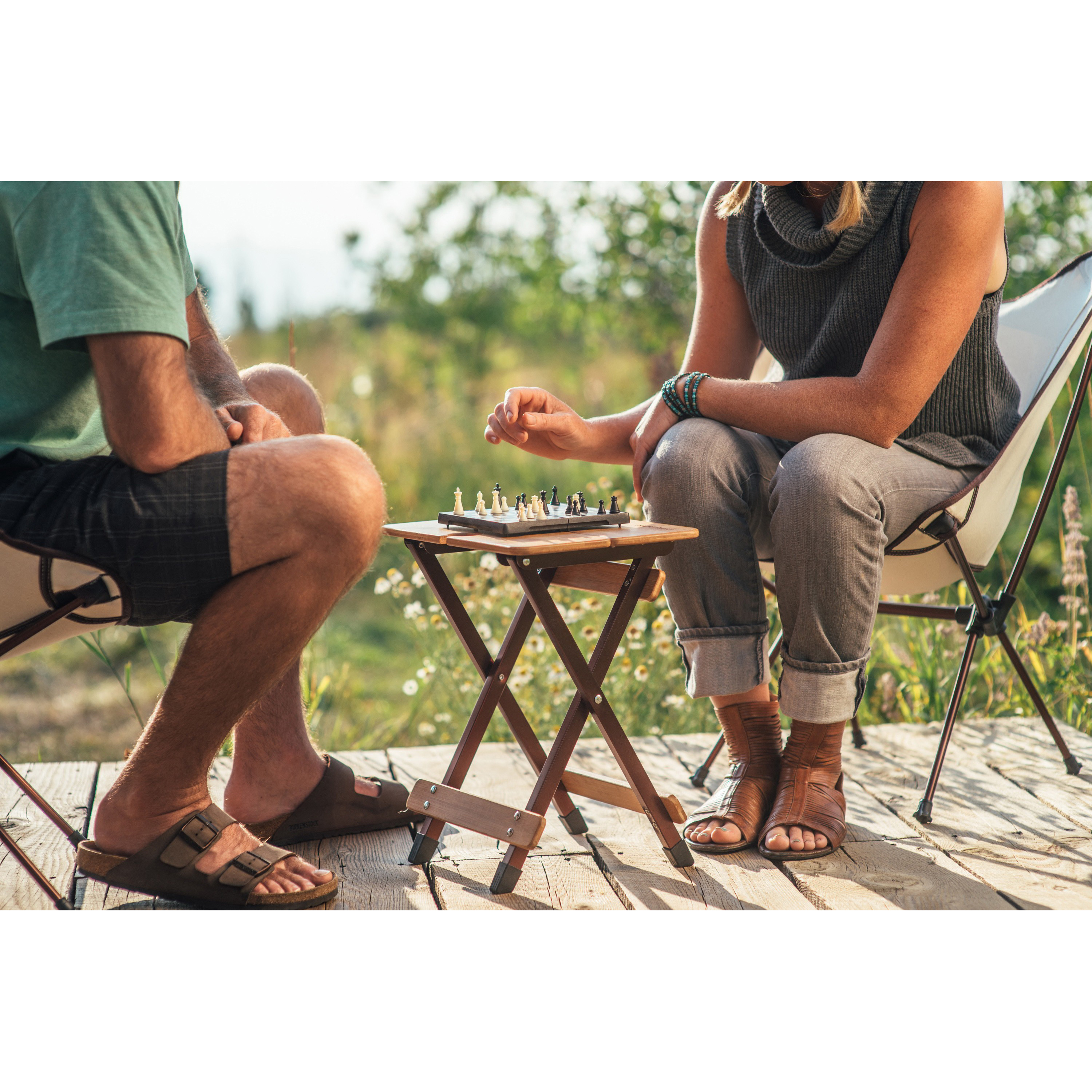 Travel Chair 2689KP Side Kanpai Table, Bamboo, Brown - 5