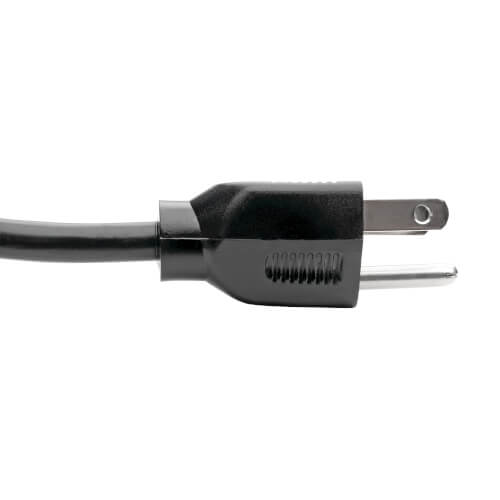 Triplelite P022-001 Power Cord, 18 AWG Cable, 1 ft L, 10 A, 120 VAC, Black - 4