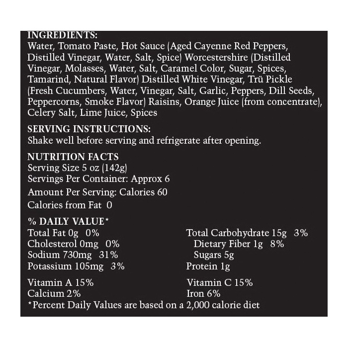 Tru Pickles 3087 Mary Mix, 32 oz Jar - 3