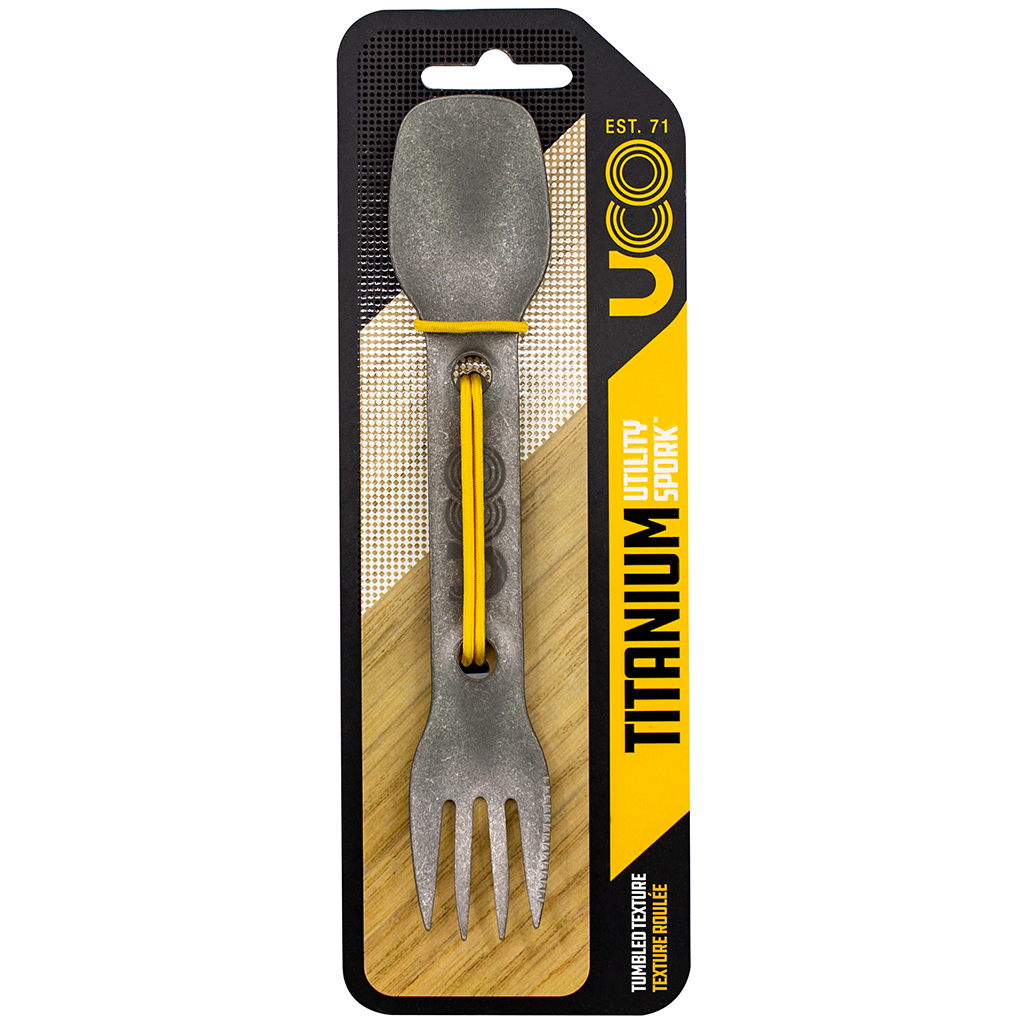 UCO Gear F-SP-TI Utility Spork with Tether, Titanium, Silver - 5
