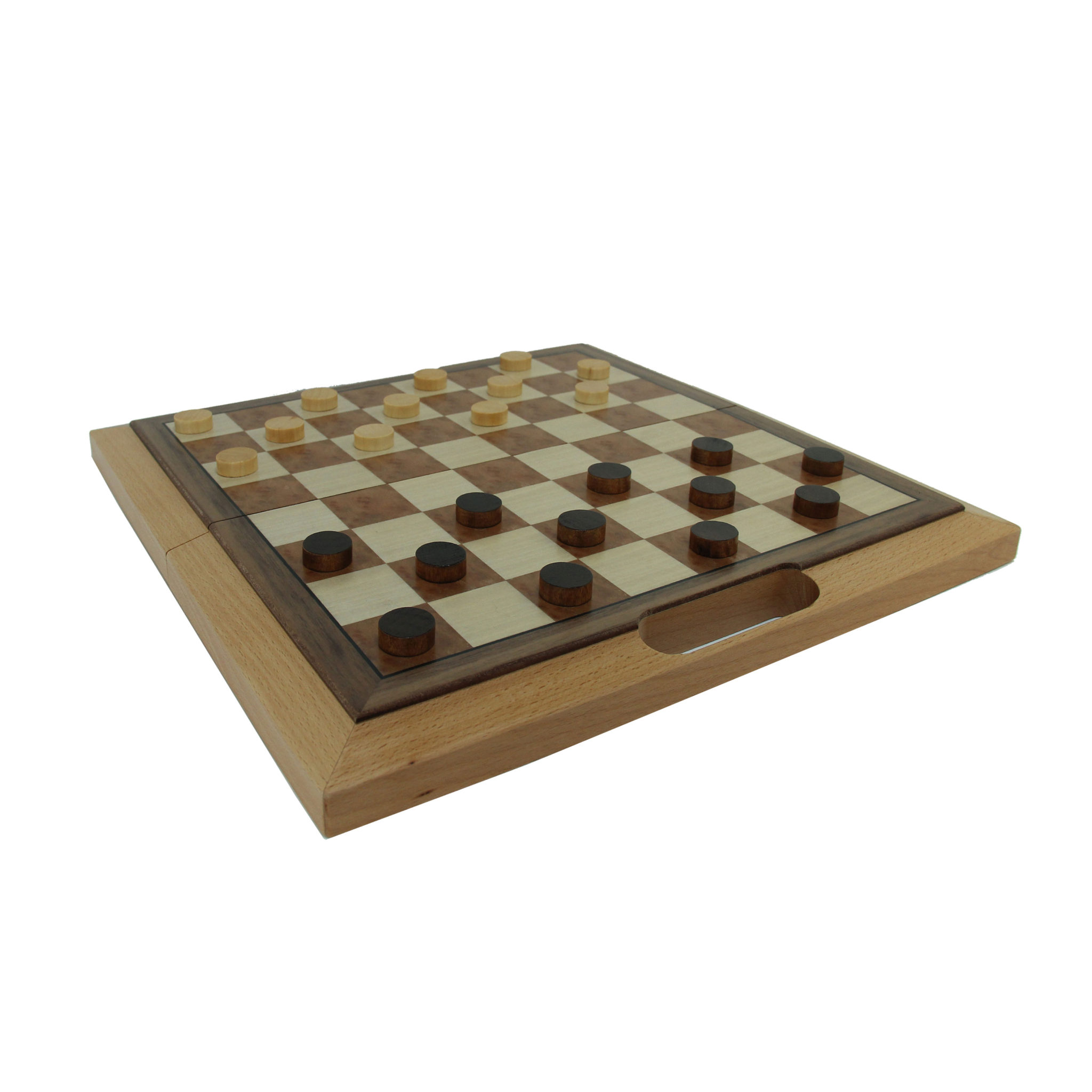 We Games 281116 3-in-1 Combination Set with Folding Board and Handle, Wood - 3