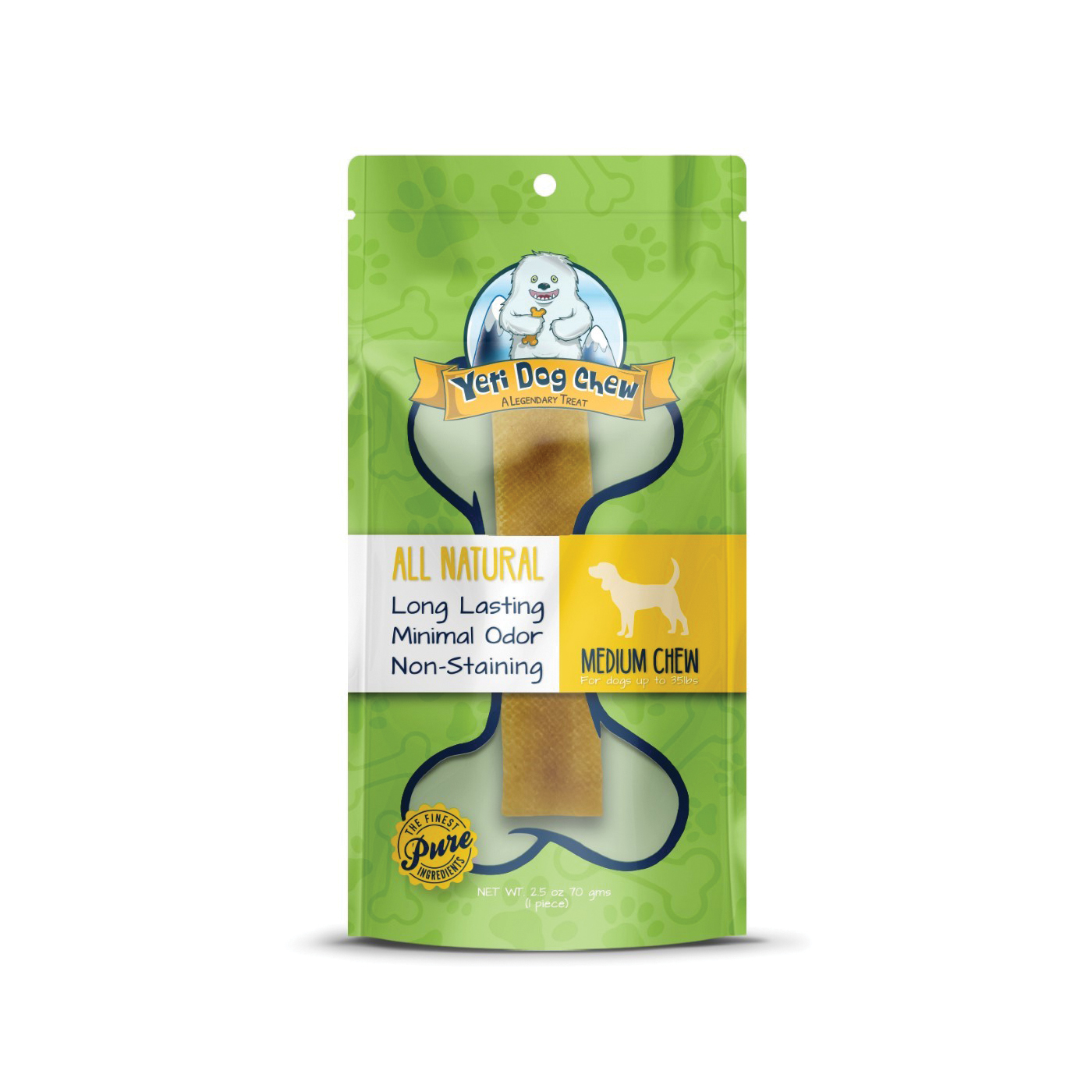 Yeti Dog Chew YDC-M Dog Chew, M Breed, 2.5 oz Pack - 2