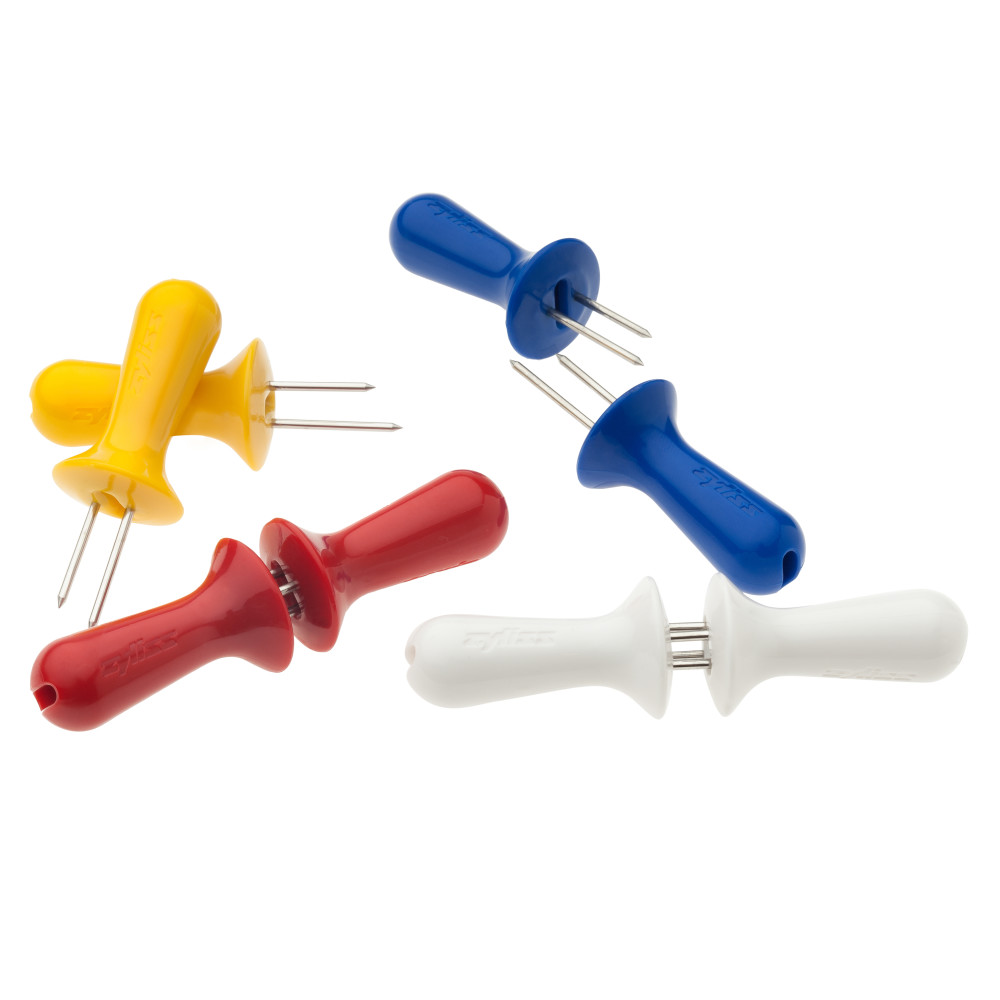 Zyliss 71388 Corn Holder, 3.98 in L, Blue/Red/Yellow - 2