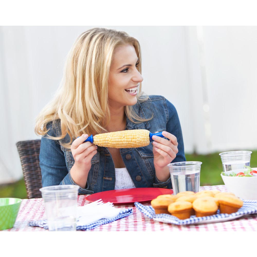 Zyliss 71388 Corn Holder, 3.98 in L, Blue/Red/Yellow - 5
