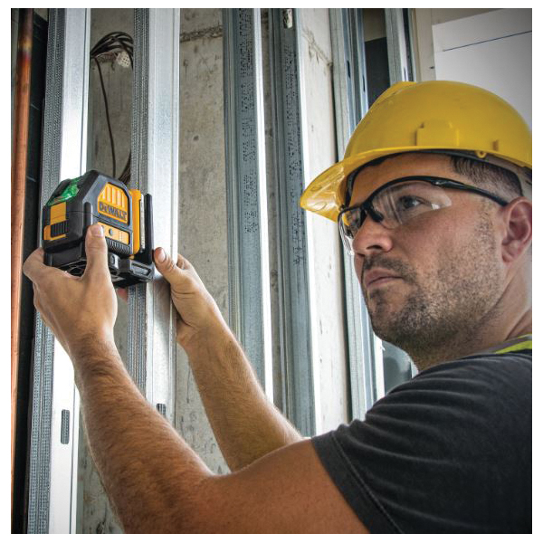 DEWALT DW088LG Cross Line Laser Level, 165 ft, 1/8 in Accuracy, 2-Beam, Green Laser - 4