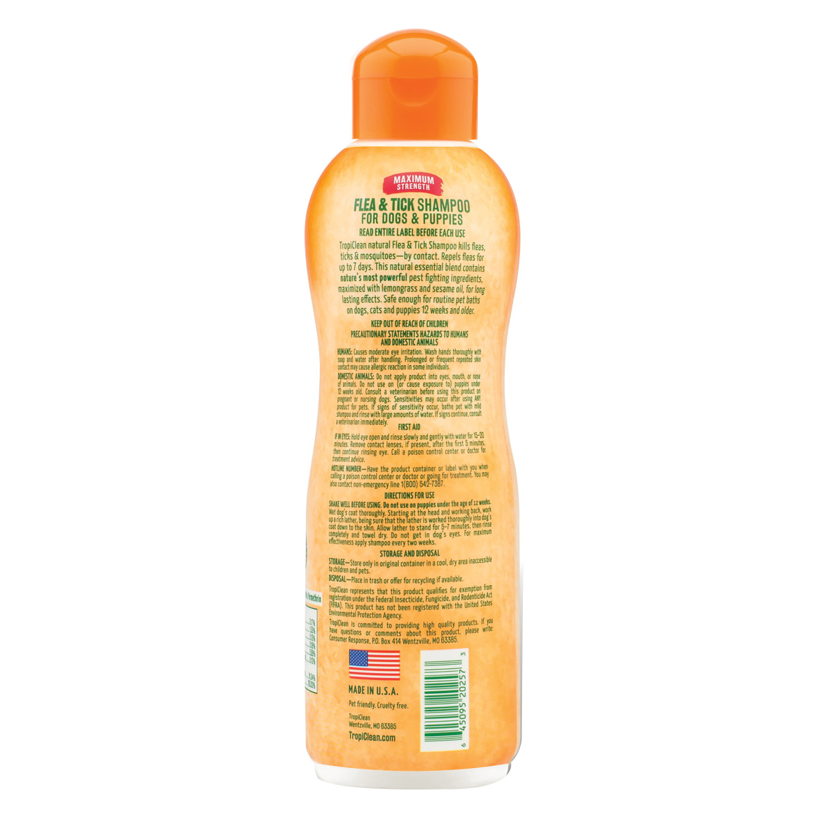 TropiClean TC202573 Maximum Strength Natural Flea and Tick Dog Shampoo, 20 fl-oz - 2