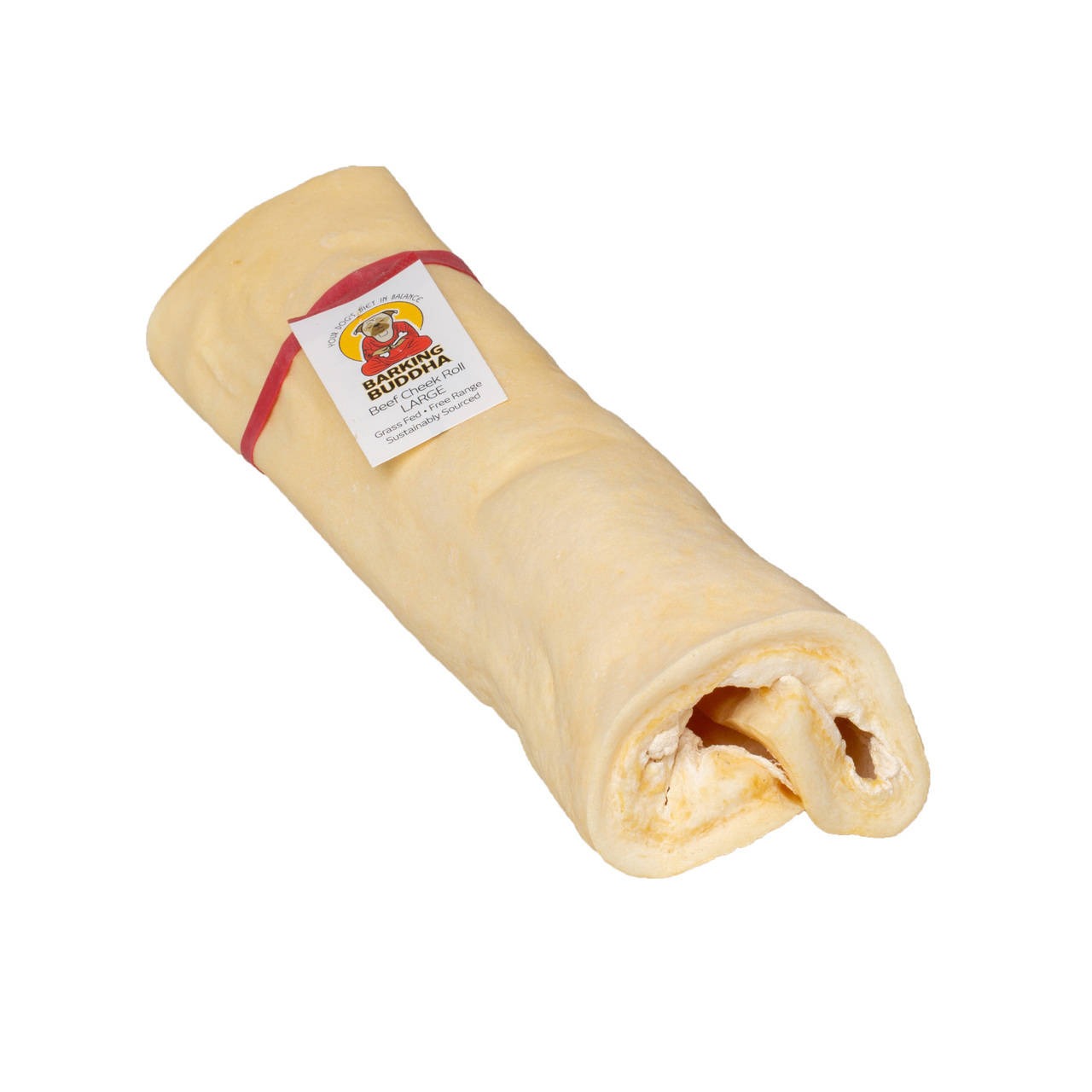 Barking Buddha Beef Cheek 11130316 Roll Dog Treat, L, Beef Pack - 2