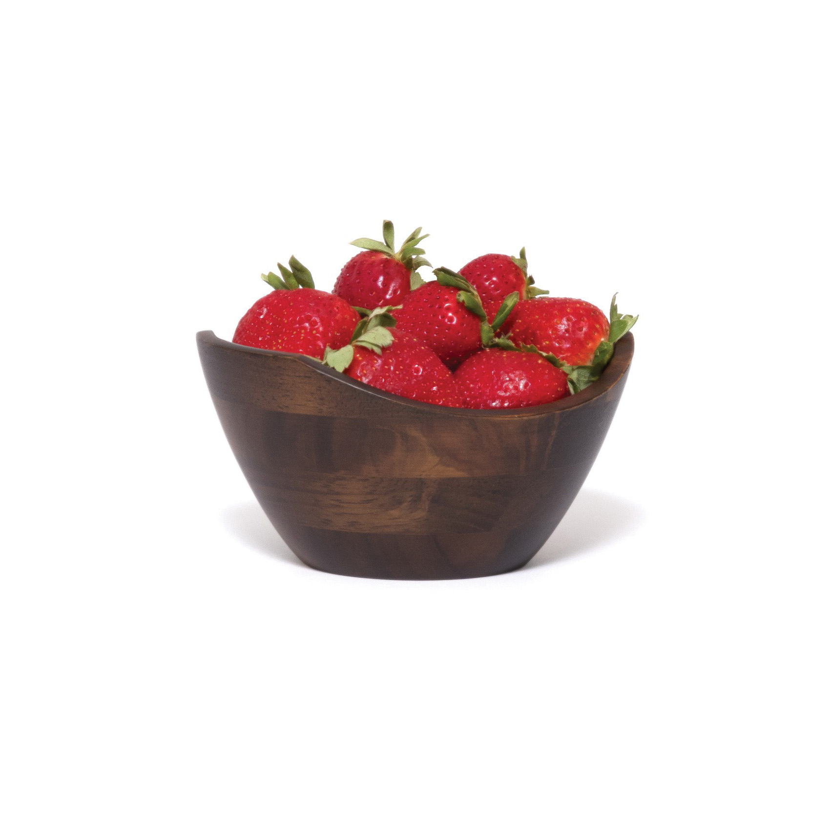 Lipper International 2173WN Wavy Rim Serving Bowl, 7-1/2 in L, 7-1/4 in W, Beech Wood, Walnut - 3