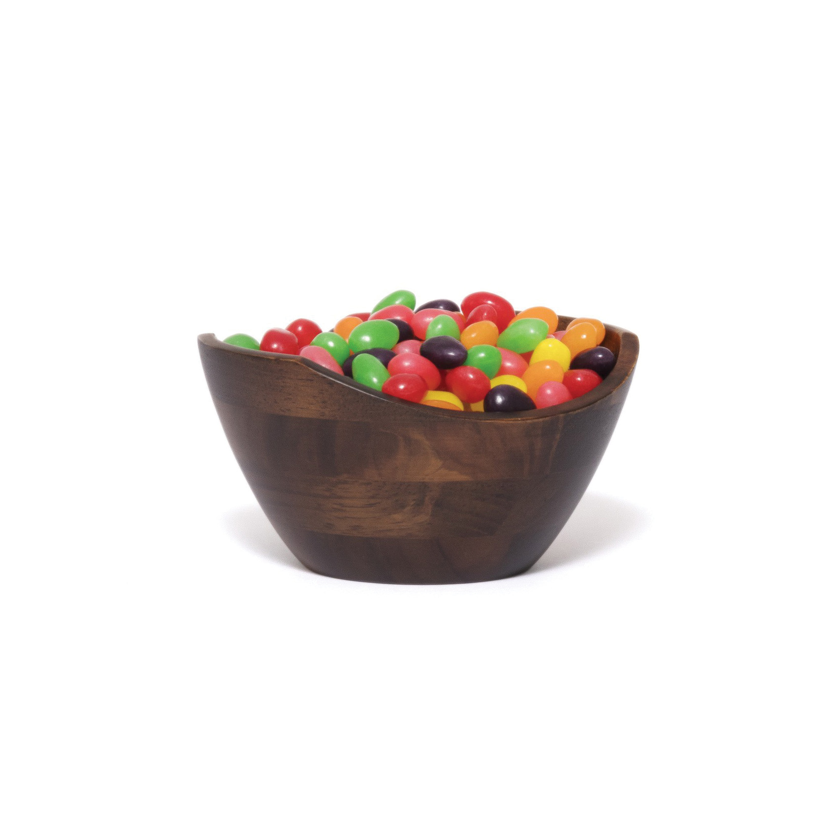 Lipper International 2173WN Wavy Rim Serving Bowl, 7-1/2 in L, 7-1/4 in W, Beech Wood, Walnut - 5