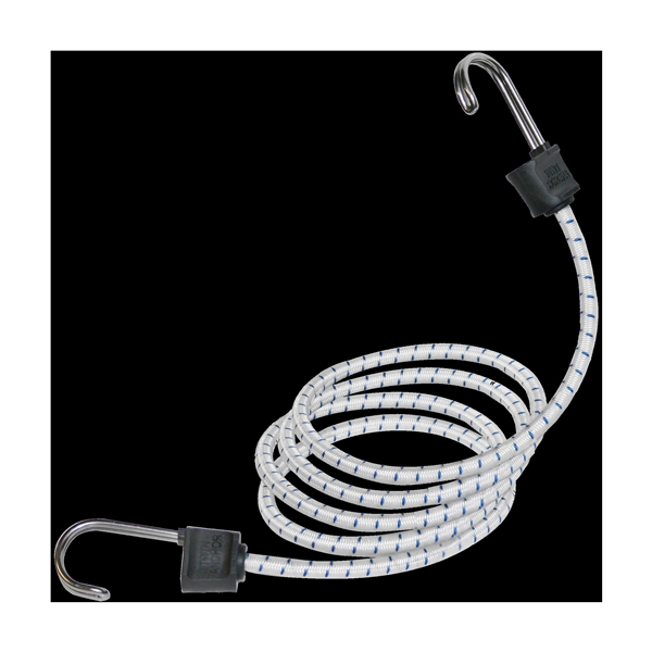 Keeper Twin Anchor 06280 Bungee Cord, 48 in L, Rubber, Black/White, Hook End - 2