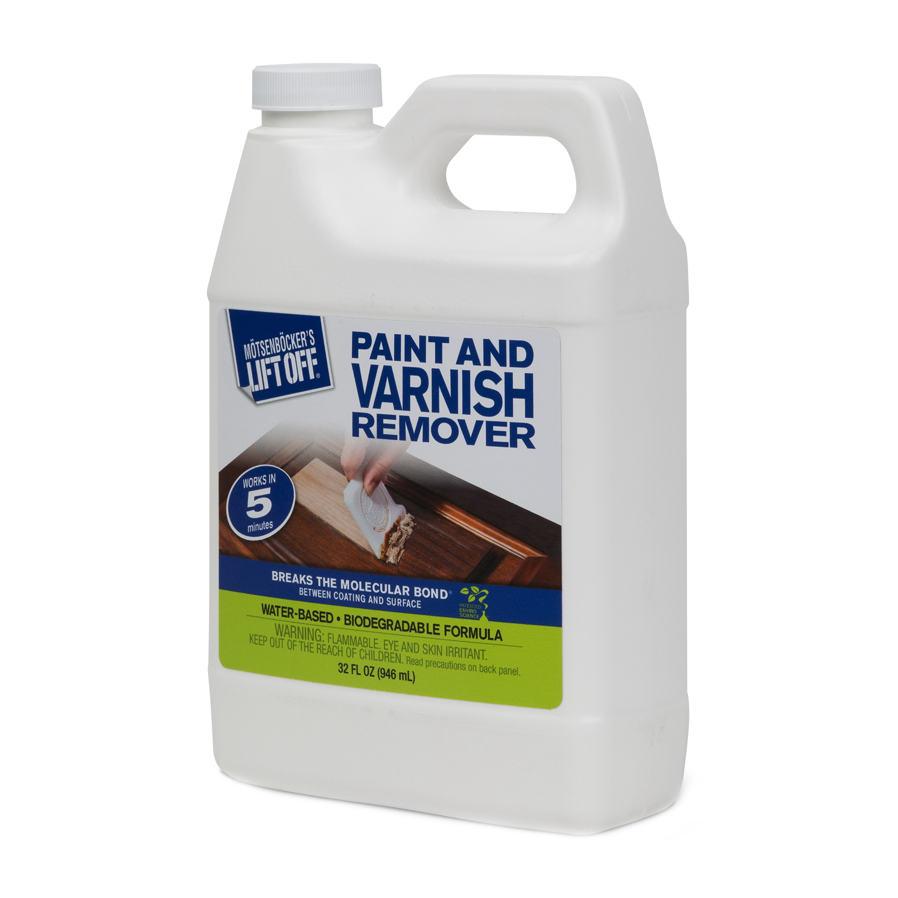 Motsenbocker's Lift Off 41132 Paint and Varnish Remover, Liquid, Mild, Clear, 32 oz, Bottle - 2