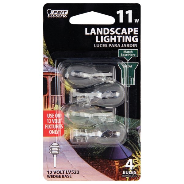 Feit Electric BPLV522/4RP Landscape Garden Bulb, 12 V, 11 W, 4-Lamp, Incandescent Lamp, 150 Lumens, 2700 K Color Temp - 2